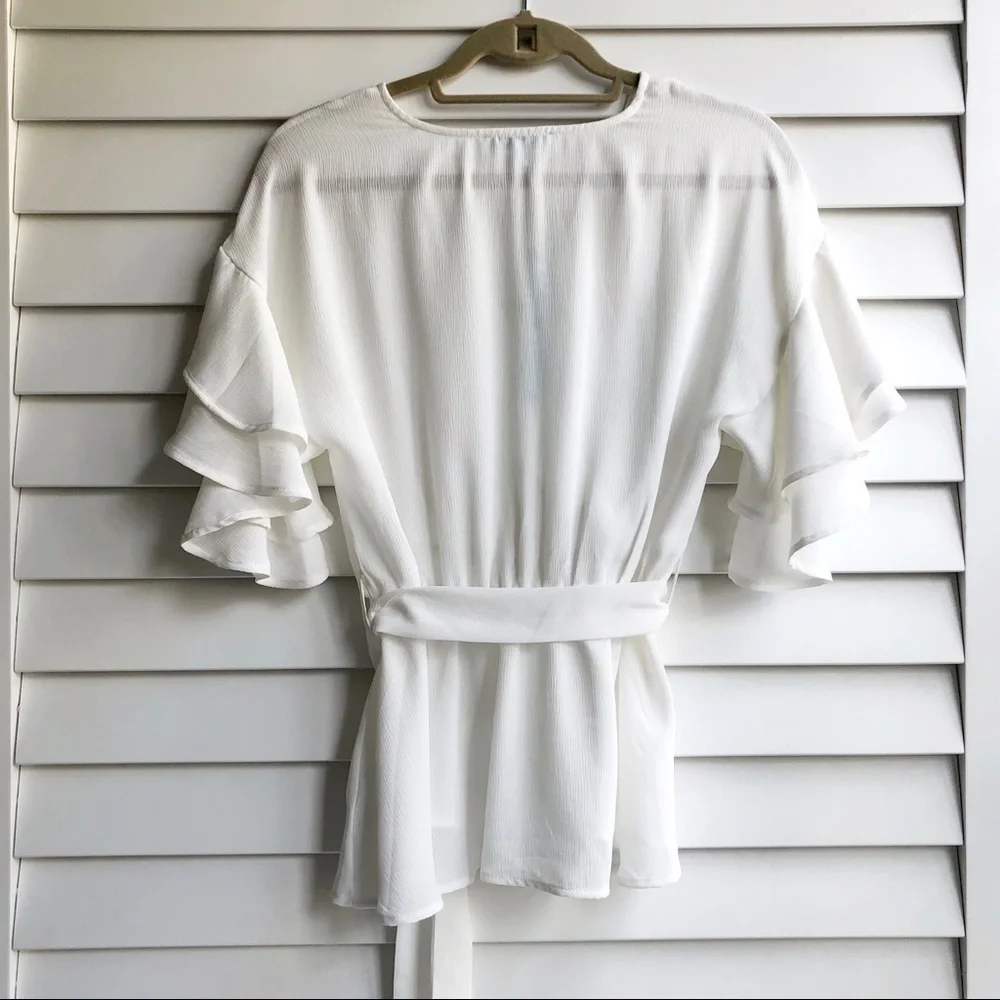 She + Sky Ruffle Wrap Top - Picture 4 of 9